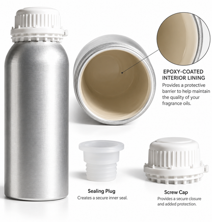 Aluminum Bottles - Epoxy Coated Tamper Proof with Sealing Plug